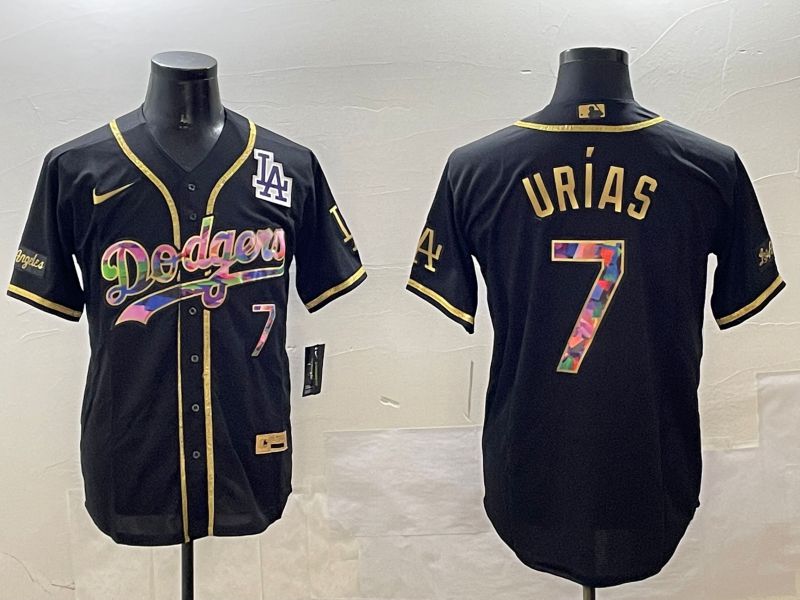 Men Los Angeles Dodgers #7 Urias Black Fashion Game 2025 Nike MLB Jersey style 03094